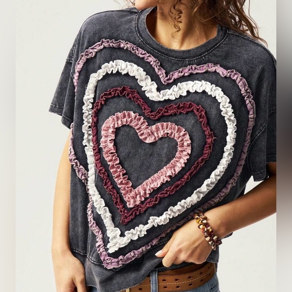 Women's Heart Ruffle Top - Picture 2 of 10